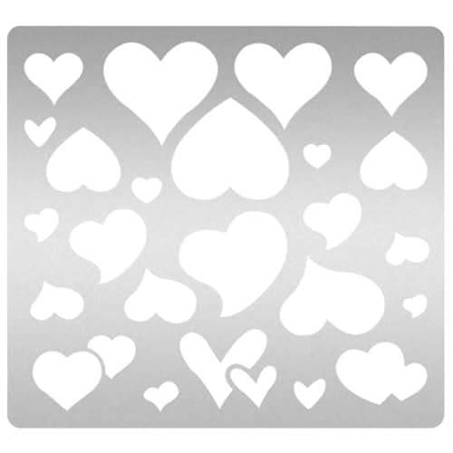 UNICRAFTALE Metal Stencil Heart Cutouts Stencil Drawing Template Stainless Steel Journal Stencils Geometric Template Painting Stencils for DIY Scrapbooking Photo Engraving Jewelry - style: Heart