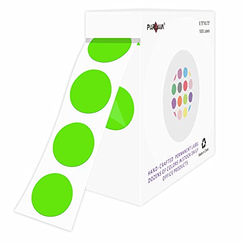 Light Green 0.75 inch Round Color Coding Circle Dots Labels in Box 1000pcs - color: Light Green, size: 1 Roll-1000PCS
