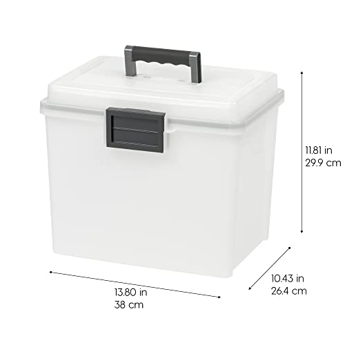 IRIS USA WeatherPro Portable File Box Organizer, 19 Qt. Pearl - style: Airtight - Pearl - Single
