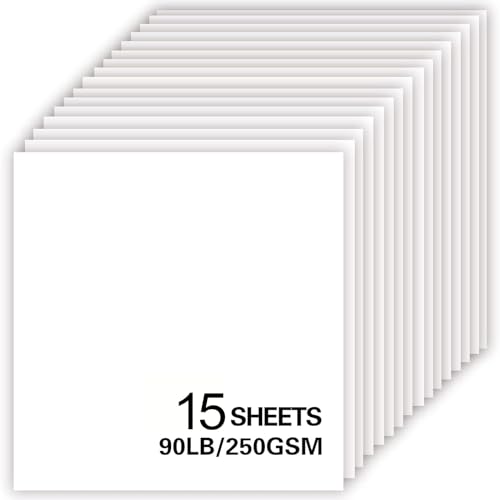 15Sheets White Cardstock Paper 12x12 Card stock for Cricut, Thick Construction Paper for Card Making, Scrapbooking, Craft 90 lb / 250 gsm (White) - color: White