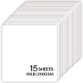 15Sheets White Cardstock Paper 12x12 Card stock for Cricut, Thick Construction Paper for Card Making, Scrapbooking, Craft 90 lb / 250 gsm (White) - color: White