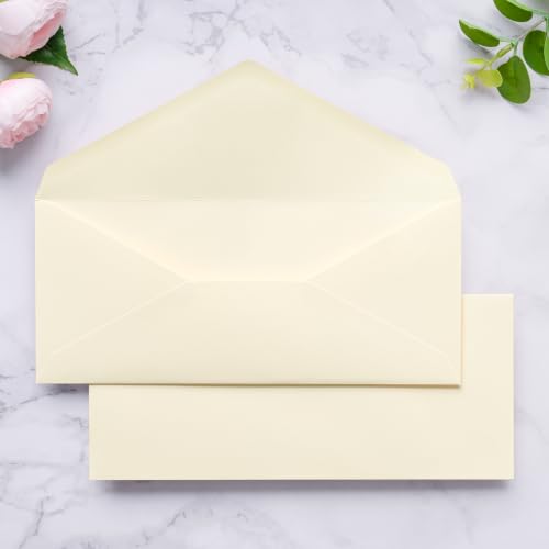 PONATIA 50 Pack #10 Business Envelopes, Cream 4.13 x 9.49'' Envelopes - color: Cream