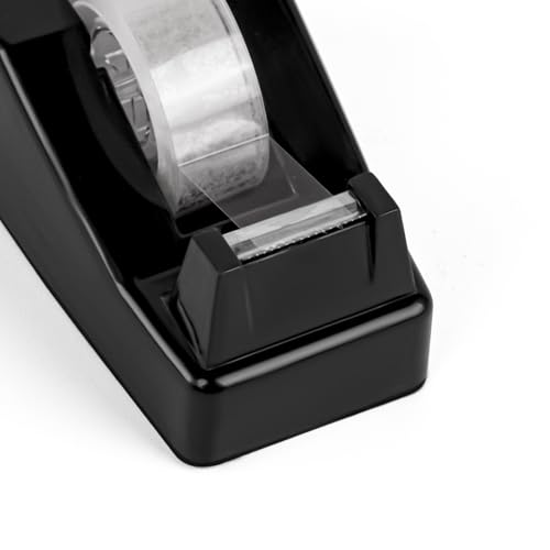 Desktop Tape Dispenser Black,Weighted Nonskid Base,Includes 6 Rolls of Tape - color: Black (6pcs Tape)