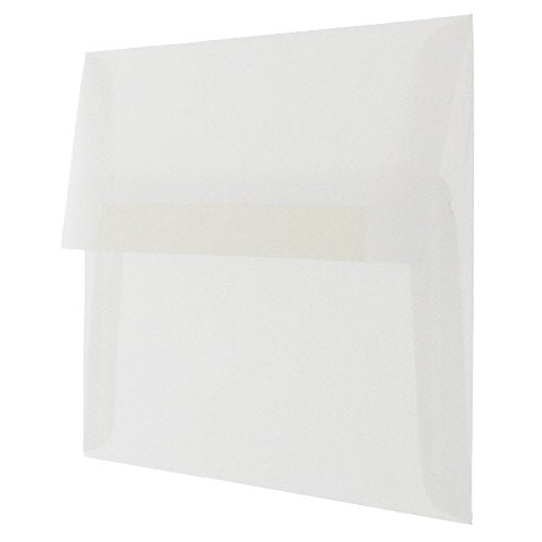 JAM PAPER A2 Translucent Vellum Invitation Envelopes - 4 3/8 x 5 3/4 - Clear - 25/Pack - color: Pack of 25, size: 4.375" x 5.75"