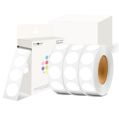 0.75 inch Colored Dot Stickers 4 Rolls 4000pcs White Round Marking Label - color: White, size: 4 Rolls-4000PCS