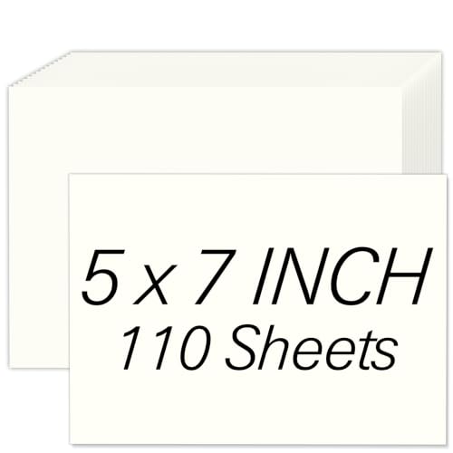 Cream Cardstock 5x7, 110 Sheets 5x7 Cardstock Paper, Ivory Cardstock 5 x 7 | 200 GSM Premium Blank Cream Card Stock Paper for Printer, DIY Cards, Greeting Cards, Wedding Invitations, Menus - color: Cream (Milkywhite), size: 5x7 IN-110 Sheets