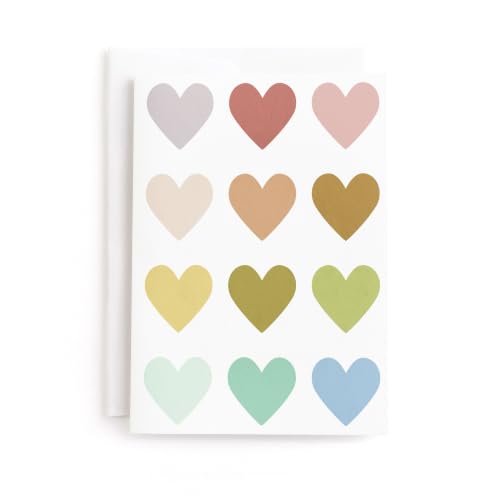Minted | Blank Greeting Card, All Occassions, 5x7 w/Envelope | Color Heart - color: Color Hearts