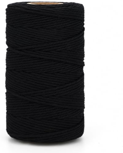 G2PLUS Black String, 2MM 328 Feet Cotton String for Crafts & Bakers - color: Black, size: 2mm x 100m