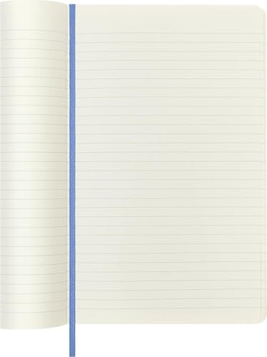 Moleskine Classic Notebook, Soft Cover, Large (5" x 8.25") Ruled/Lined, Hydrangea Blue, 192 Pages