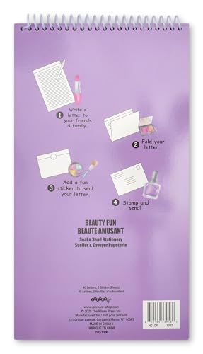 iscream Fold and Send Girls Stationery Card Pad with Seals - Makeup Counter - color: Makeup Counter
