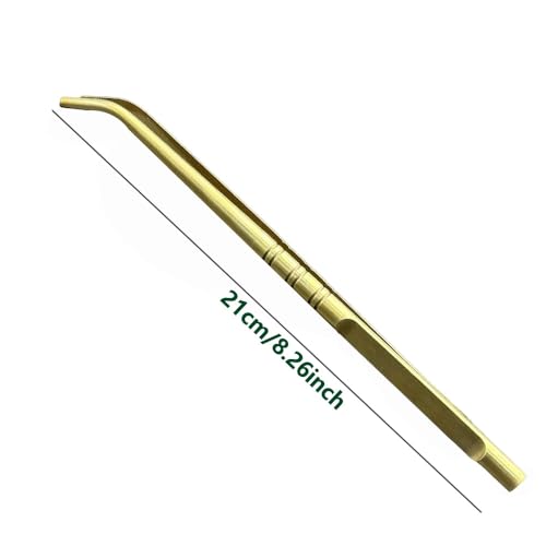 8.5 Inch Curved Tip Copper Tongs - Heavy Duty Precision Tool for Jewelry Making, Soldering, Acid Baths & Pickling