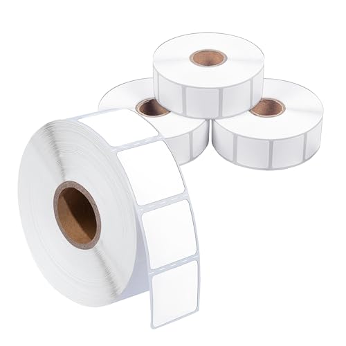 1" X 1" Square Direct Thermal Labels (5500 Count, 4 Rolls) - size: 1" X 1"