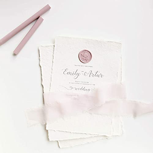 UNIQOOO Mailable Glue Gun Sealing Wax Sticks for Wax Seal Stamp - Dusty Rose Pink, Great for Wedding Invitations, Cards Envelopes, Snail Mails, Wine Packages, Gift Ideas, Pack of 8 - color: Dusty Rose
