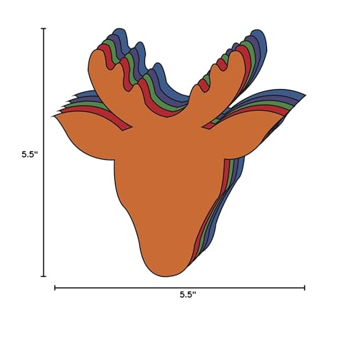 SHAPES ETC. 5.5" x 5.5" Reindeer Creative Cut-Outs, Multicolor, 31-Count - color: Assorted Reindeer
