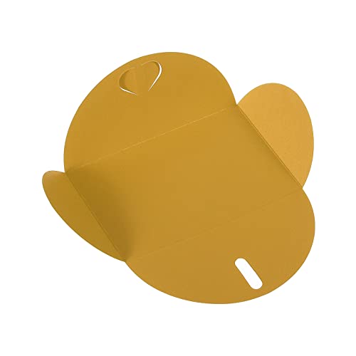 PATIKIL Gift Card Envelopes, 12pcs Heart Shaped Clasp Mini Envelope, Gold - color: Gold
