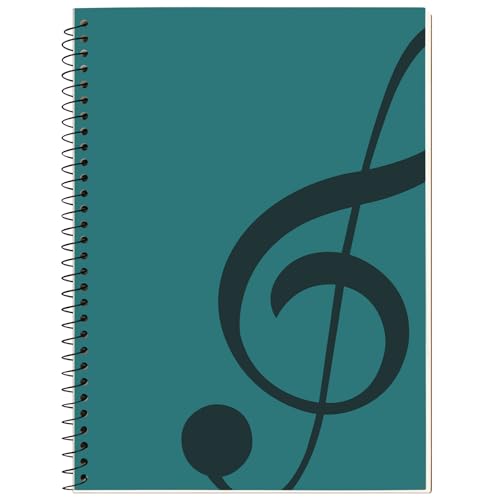 Music Notebook Composition Manuscript Staff Notebook with 100 Pages 10.24x7.5 inch/26x19cm, Green - color: Green