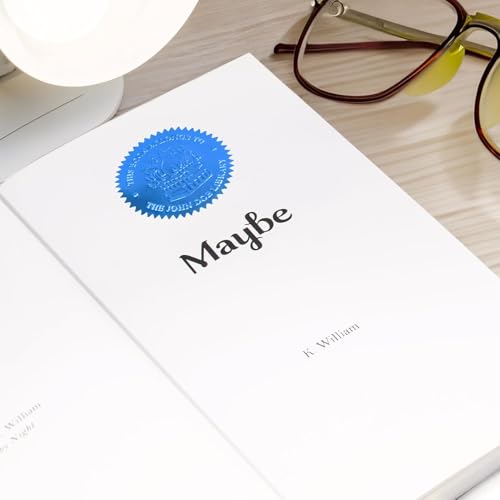 MaxMark 2" Self Adhesive Glossy Blue Seal Labels for Certificates, Library, Notary Embossing Seals - 100 Count - Pack of Two - color: Glossy Blue, size: Pack of 2 - 2" diameter