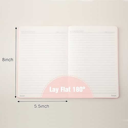 Lined Journal Notebook for Work with 160 Pages, 5.6" x 8" Hardcover Notebooks Journals Medium Size for Writing Women Men - color: pink