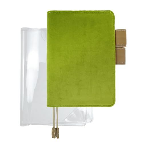 A6 Green Velvet Cover with Clear Protection for Hobonichi A6 Cover