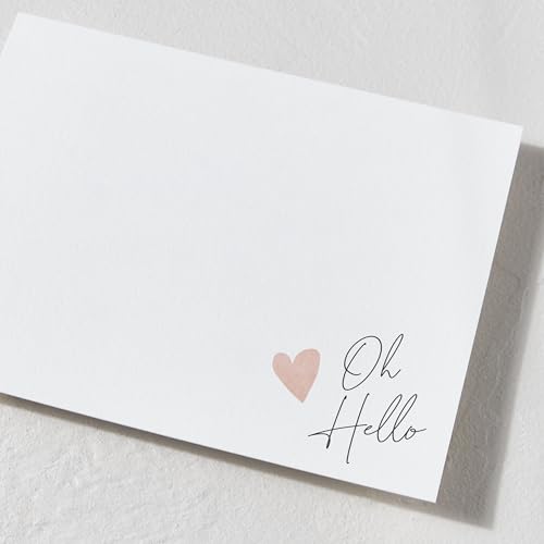 Minted Signed Heart Stationery Cards,10 Ct,Blank Cards and Envelopes For Thank You Notes, Invitations & Handwritten Messages, Note Cards Set, Gifts for Women, Blush Pink Color - color: Signed Heart