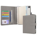 Wason A5 Binder PU Leather Journal Ring Portfolio Lined Notebook Refillable Paper Diary with Removable Clipboard Writing Notepad for Travel Business School Agenda Organizer (Grey) - color: Grey