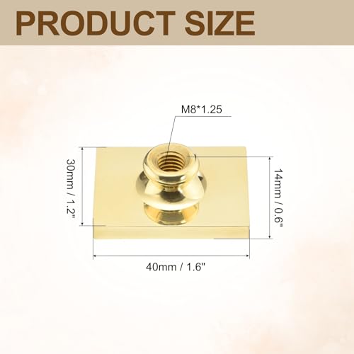PATIKIL 30x40mm Blank Wax Seal Rectangle Sealing Wax Stamp Brass Head Gold - size: 30x40mm