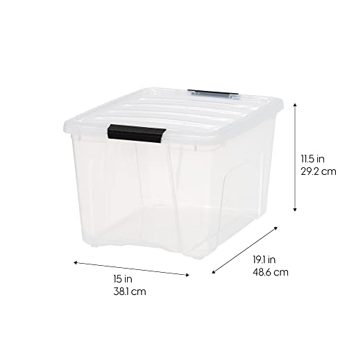 IRIS USA 6 Pack Clear Plastic Storage Bins with Latching Lids, 40 Qt - color: Clear, size: 40 Qt, style: 6 Pack