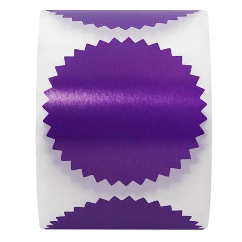 Hybsk 300pcs 2 inch Bright Purple Certificate Sealing Labels with Serrated Edge Awards Legal Embossing Stickers (Bright Purple) - color: Bright Purple