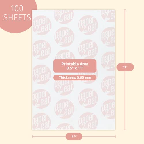 Printable Edible Wafer Paper Sheets from paper2eat (0.60 mm - 100 sheets/Vanilla) - style: 0.60 mm - 100 sheets / Vanilla