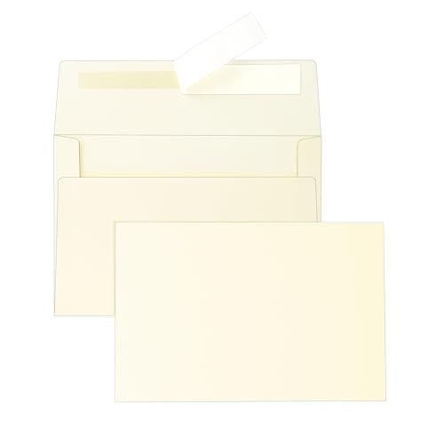 Silunkia 20 Packs Cream Blank Flat Note Cards and Envelopes 5 x 7 - color: Cream, size: 5x7-20pcs