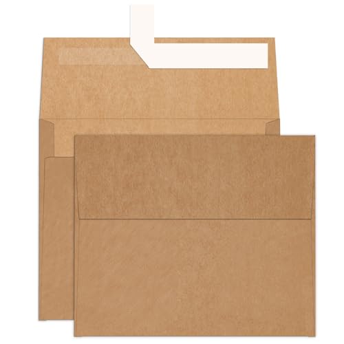 A2 Brown Kraft Envelopes Goefun 100 Pack, 4.375 x 5.75 - color: brown, size: A2