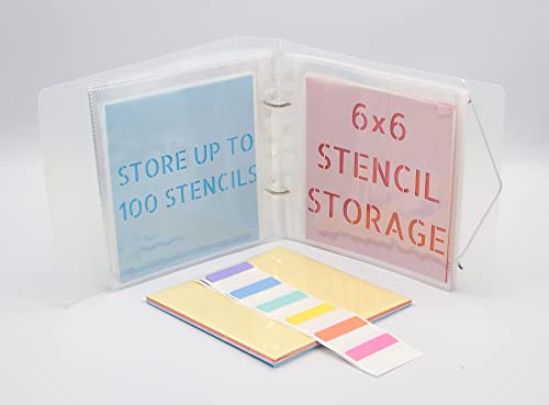 Cookie Stencil Storage Binder, Stamp & Die Cut Storage Binder with 50 Clear Sheet Protectors Holds 6"x6" Size - Clear Binder with D-Rings for Scrapbooking Die-Cuts, Embossing Folders Organizer