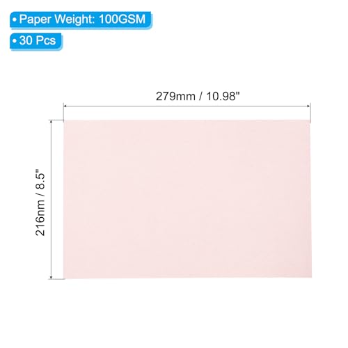 PATIKIL 30 Sheets Vellum Paper 8.5x11inches, Vellum Printable Translucent Paper 100GSM Colored for Invitations Laser Inkjet Printing Card Making Crafting Wedding Tracing, Pink