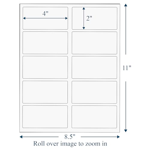 (200 Sheets, 2000 Labels) Sticker Paper, 2" x 4" Shipping Address Labels, 10 Per Page Self Adhesive Mailing Label for Laser and Inkjet Printers - size: 2"X 4"(10UP), style: 200 Sheets