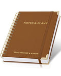 ZICOTO Aesthetic Daily Planner And Spiral Notebook With Hourly Schedule - color: Camel
