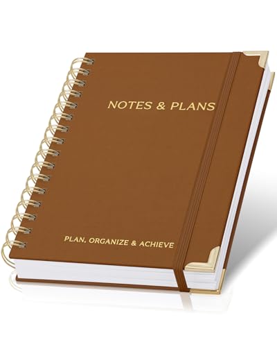 ZICOTO Aesthetic Daily Planner And Spiral Notebook With Hourly Schedule - color: Camel