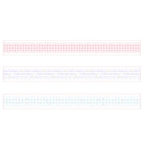 YUBBAEX Cute Printed Washi Tape 3 Rolls Japanese-Style Masking Tape Set Decorative for Arts, DIY Crafts, Journal Supplies, Planners, Scrapbook, Card/Gift Wrapping (Lace Checkered) - color: Lace Checkered