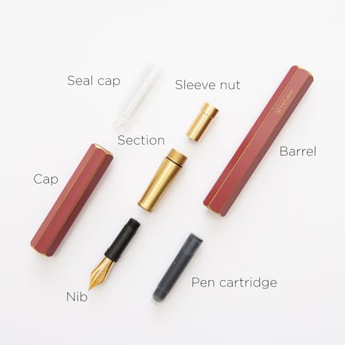 YSTUDIO Stunning Classic Revolve Fountain Pen, Schmidt Gilded Nib, Best Pen Gift Set for Men & Women, Professional, Executive Office, Nice Pens（red，M nib） - color: Red, style: M nib