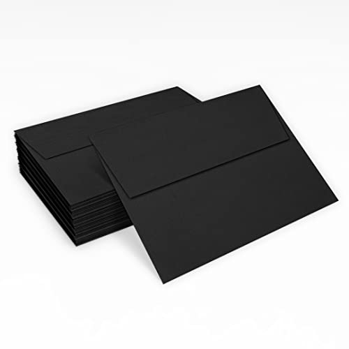 LUXPaper A7 Invitation Envelopes | Peel & Press | 5 1/4" x 7 1/4" | Black Linen | 80lb. Text | 50 Qty - color: Black Linen, size: 50 Qty.