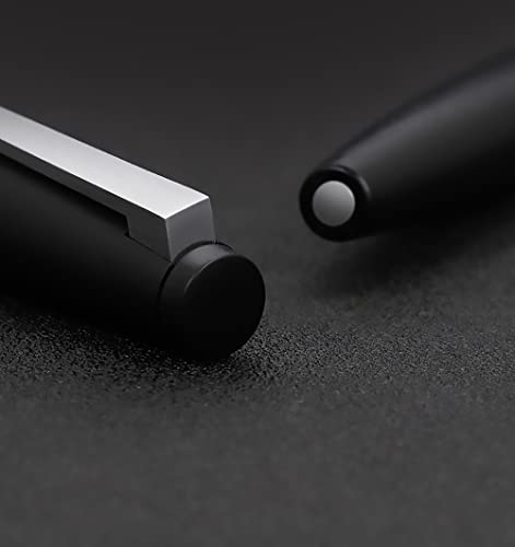 Jinhao 80 Black Fiber Brushed Fountain Pen, Iridium Fine Nib with Ink Converter, Classic Design Smooth Writing Pen (Silver Clip) - color: Black (Silver Clip), style: Fine (0.50mm)