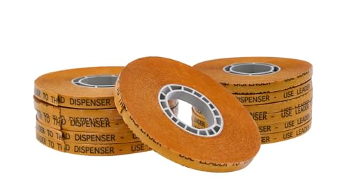 WOD General Purpose ATG Tape for Pink Glider, 1/4 inch x 36 yds. (Set of 12 Rolls) Adhesive Transfer Tape Refill Rolls Clear Adhesive on Gold Liner (Acid Free) RWATG20 - size: Pink Glider - 1/4" (12 Pack)