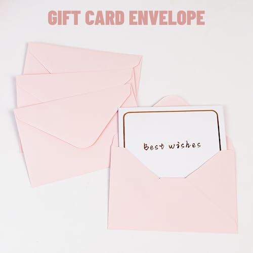 150 Packs of Gift Card Envelopes, Mini Envelopes, Gift Card Holder, Business Card Envelopes (4"x2.75") (Pink) - color: Pink