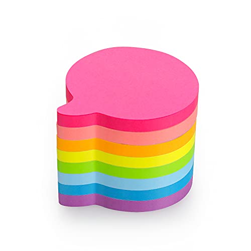 SIMONA Bubble Shape Sticky Notes 8 Bright Colors, 600 Sheets | Cute Bubble Design Self-Sticky Note Pads, 8 Assorted Bright Colors Sticky Notes for Office, School, Family - color: Bubble Shape