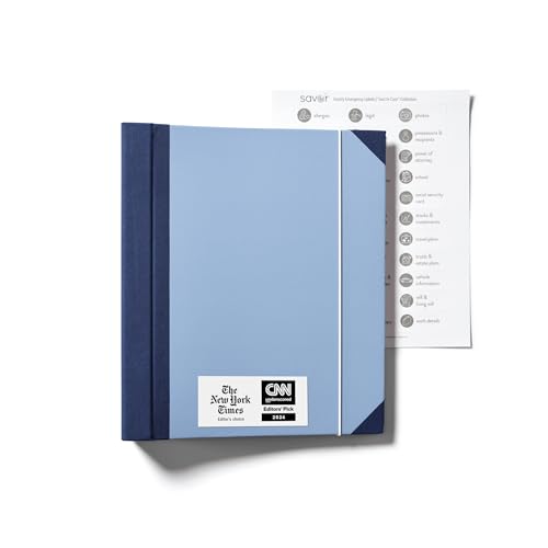 Savor | 2025 Edition Travel Keepsake Folio® | Travel Journal for Memories: Passports, Photos, Tickets, Souvenirs | Hand-Illustrated Labels | Perfect for Travel Lovers and Graduation Gift (Blue) - color: Blue