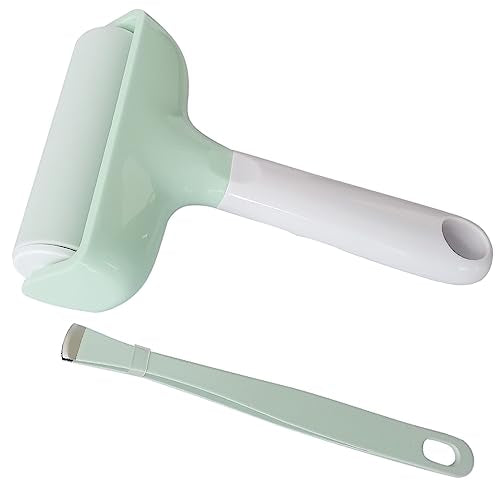 Brayer Roller & Mat Tweezers Remover Tool Set for Cricut/Silhouette/Brother Crafting Printmaking Fabric Crafting and T-Shirts Heat Transfer Projects(Mint) - color: Mint+Mint