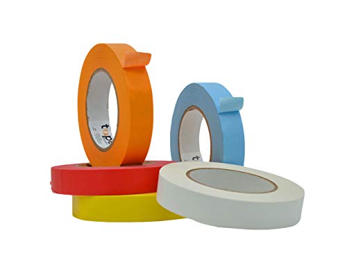 WOD CFTC6 Console Artist Tape Made in USA Rainbow, 1 inch x 60 yds. Set of 5 Rolls - Flatback Paper Marking/Labeling Tape Residue Free, for Watercolor Paper to Prevent Tearing - color: Rainbow, size: 1 in. x 60 yds