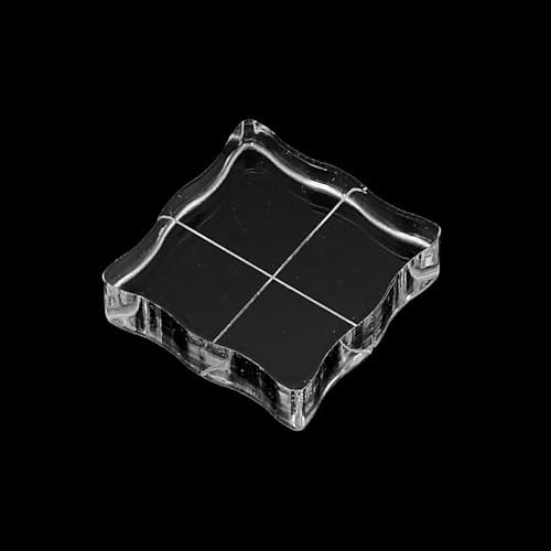 PATIKIL 1"x1" Acrylic Stamp Block, 6Pcs Clear Stamping Block with Grid Lines Decorative Mounting Blocks Wave for Scrapbooking DIY Crafts Card Making - size: 1"x1"