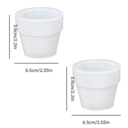 Wehous 2PCS Small Succulent Plant Pot Silicone Mold Candle Holder Storage Box Jar Planter Silicone Molds for Epoxy Resin Concrete Plaster, Container Trinket Tray Jewelry Holder Craft Decor Mould - color: 2x tapered