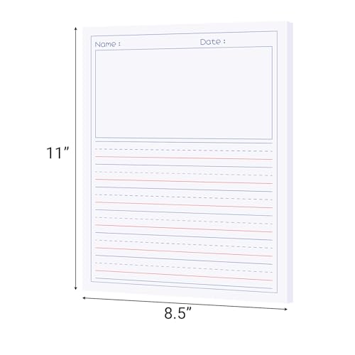 zmybcpack 2 Pack Write Beginner Paper for Kid, 8.5"x11" Story Writing Paper | Handwriting Practice Paper with Picture Box for Kids, Primary Writing Paper (100 Sheets Each, Double-Sided Printing) - size: 8.5x11"(Draw and writing)