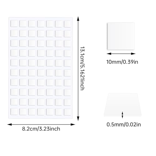 JANYUN 560 Pcs Sticky Dots Square Putty Clear Mounting Tape for Posters - size: 0.39"x0.39" Square